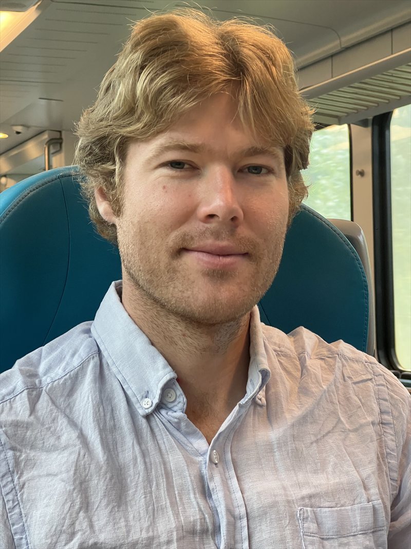 Portrait of Jakub Preis on a train